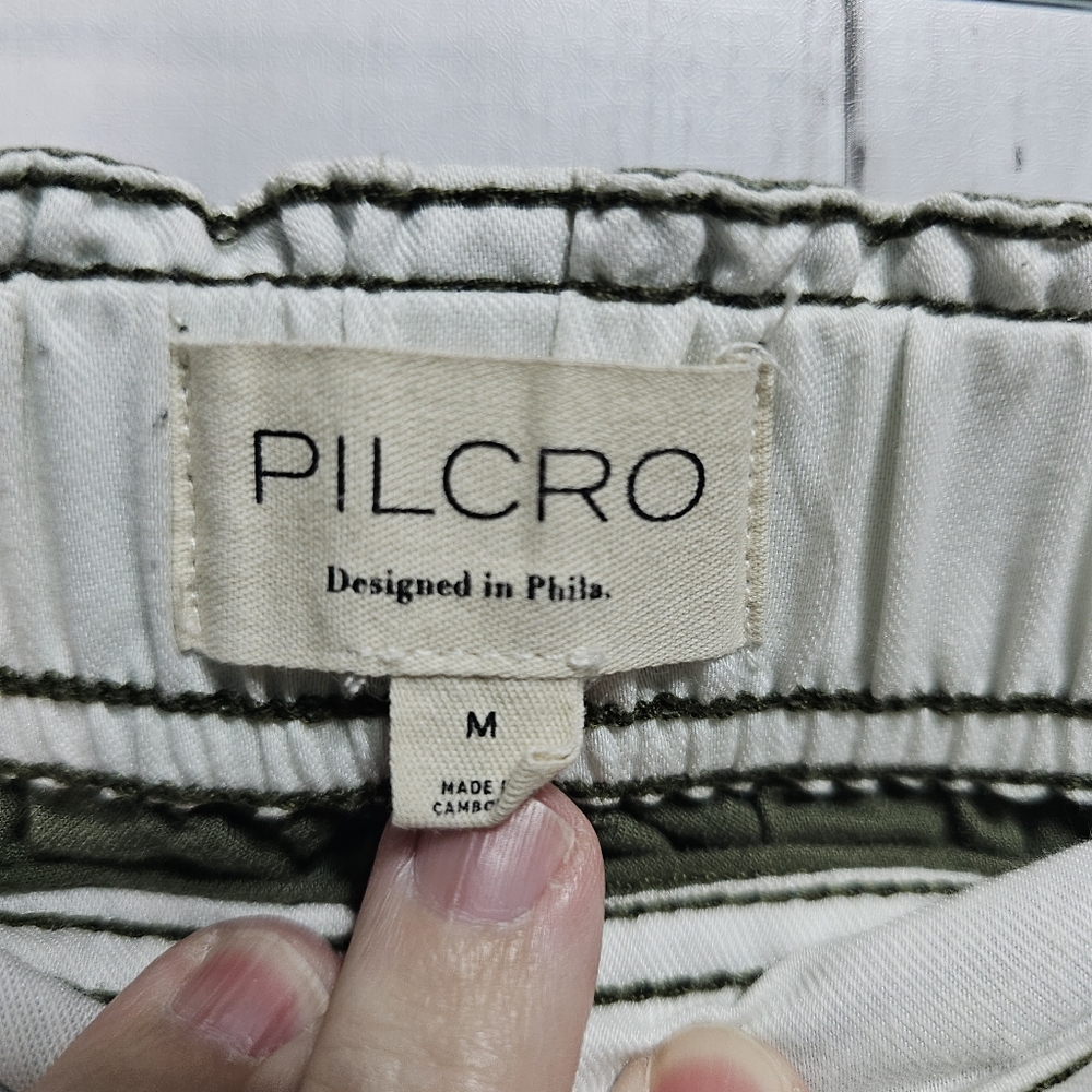 Anthropologie Pilcro Pants Women's Green Cargo Utility Relaxed Ankle Size Medium - Picture 5 of 9